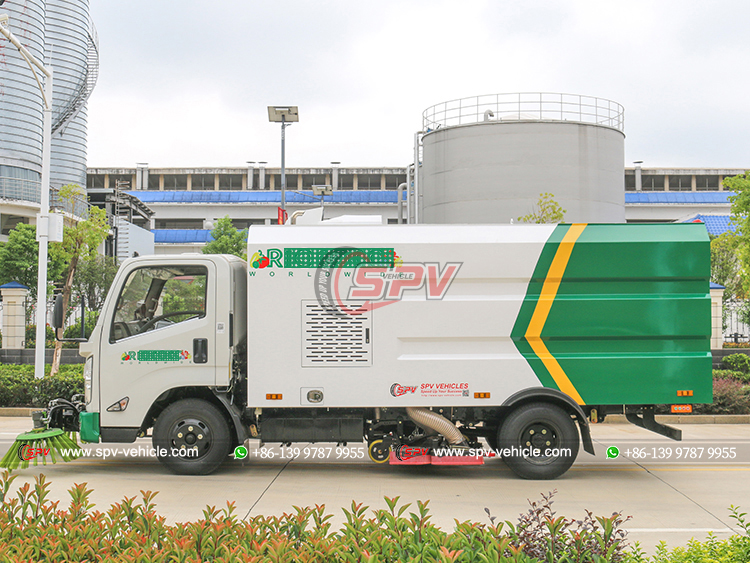JMC 5 CBM Powder Collection Truck With Broom - Left Side